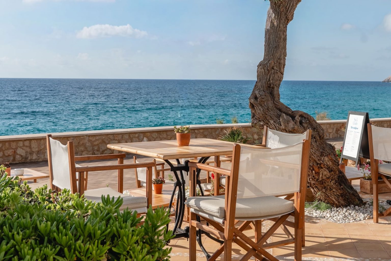 The Sea Club’s seafront terrace in Cala Ratjada